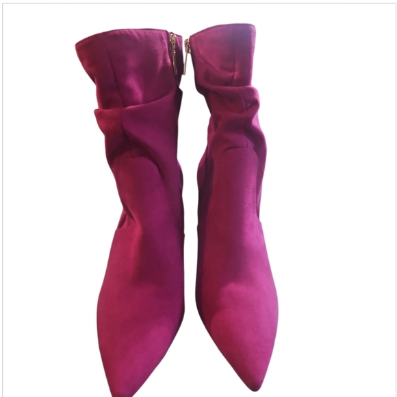 Jessica Simpson Siantar Pink Slouchy Pointed Toe Heeled Dress Booties NWT Sz 8.5 - Picture 5 of 15